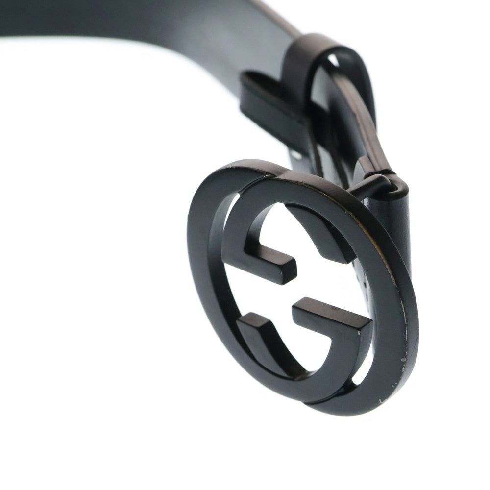 GUCCI(グッチ) インターロッキングG レザーベルト ブラック 368186 BGH0V
