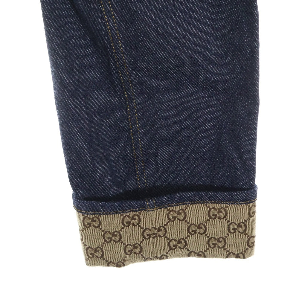 GUCCI(グッチ) GGパターン 折り返し付き デニムパンツ インディゴ 700949 XDB1Z