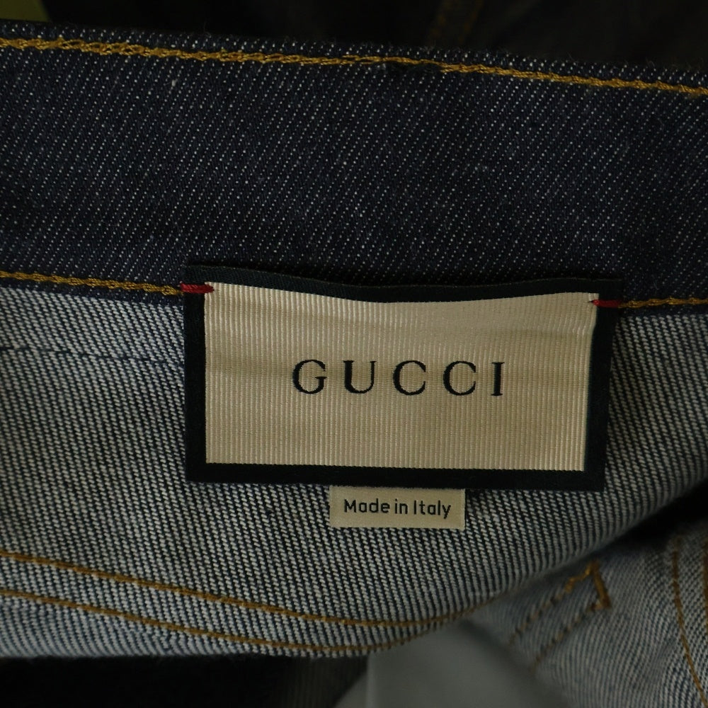 GUCCI(グッチ) GGパターン 折り返し付き デニムパンツ インディゴ 700949 XDB1Z