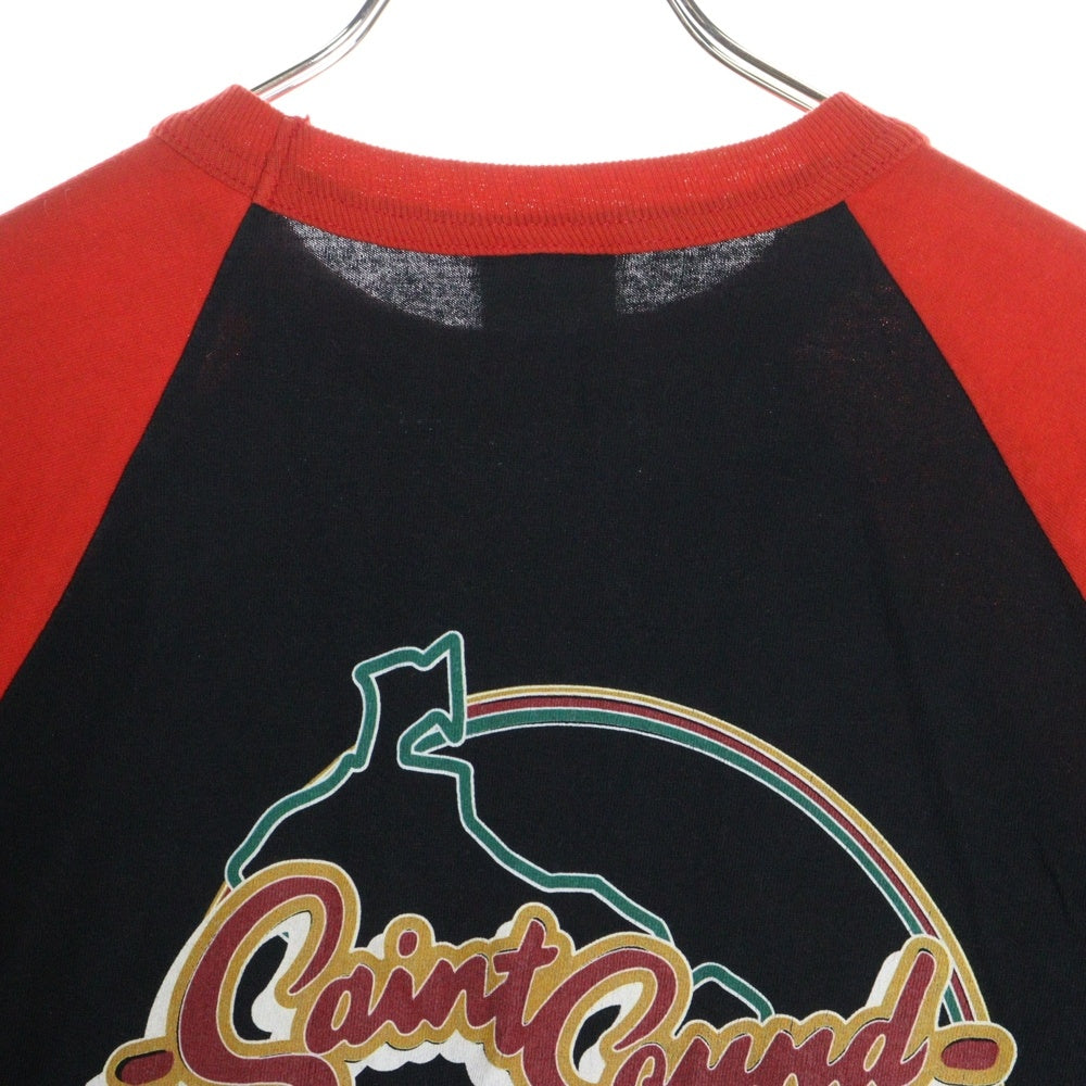 SAINT MICHAEL(セントマイケル) 25SS ×LASTMAN LM SS TEE SNT NOISE ラストマン 七分袖Tシャツ レッド/ブラック SM-HR8-0000-C27