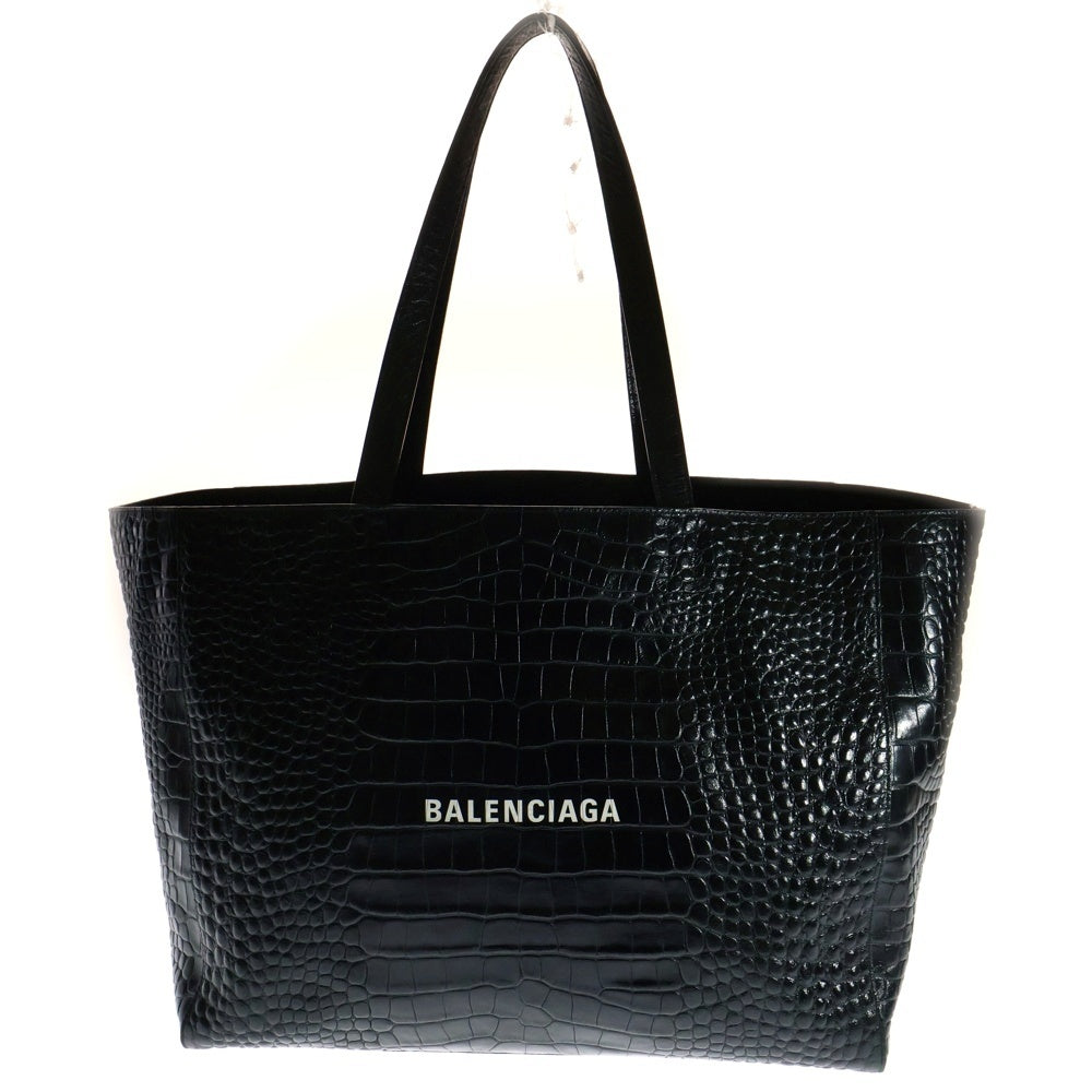 BALENCIAGA(バレンシアガ) エブリデイ クロコ型押し トートバッグ ブラック 618284 23E3N