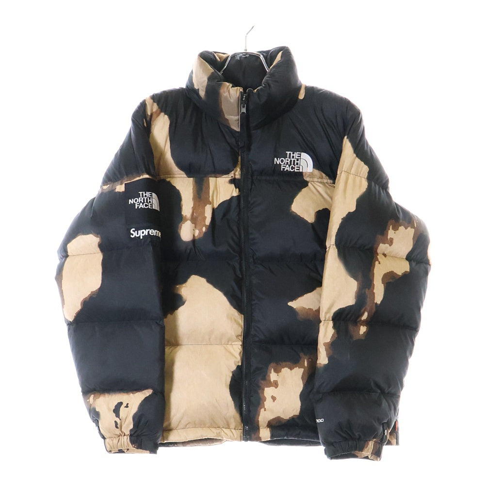 SUPREME(シュプリーム) 21AW ×THE NORTH FACE Bleached Denim Print Nuptse Jacket ND52100I ノースフェイス ブリーチデニムプリントヌプシダウンジャケット ブラック/ブラウン