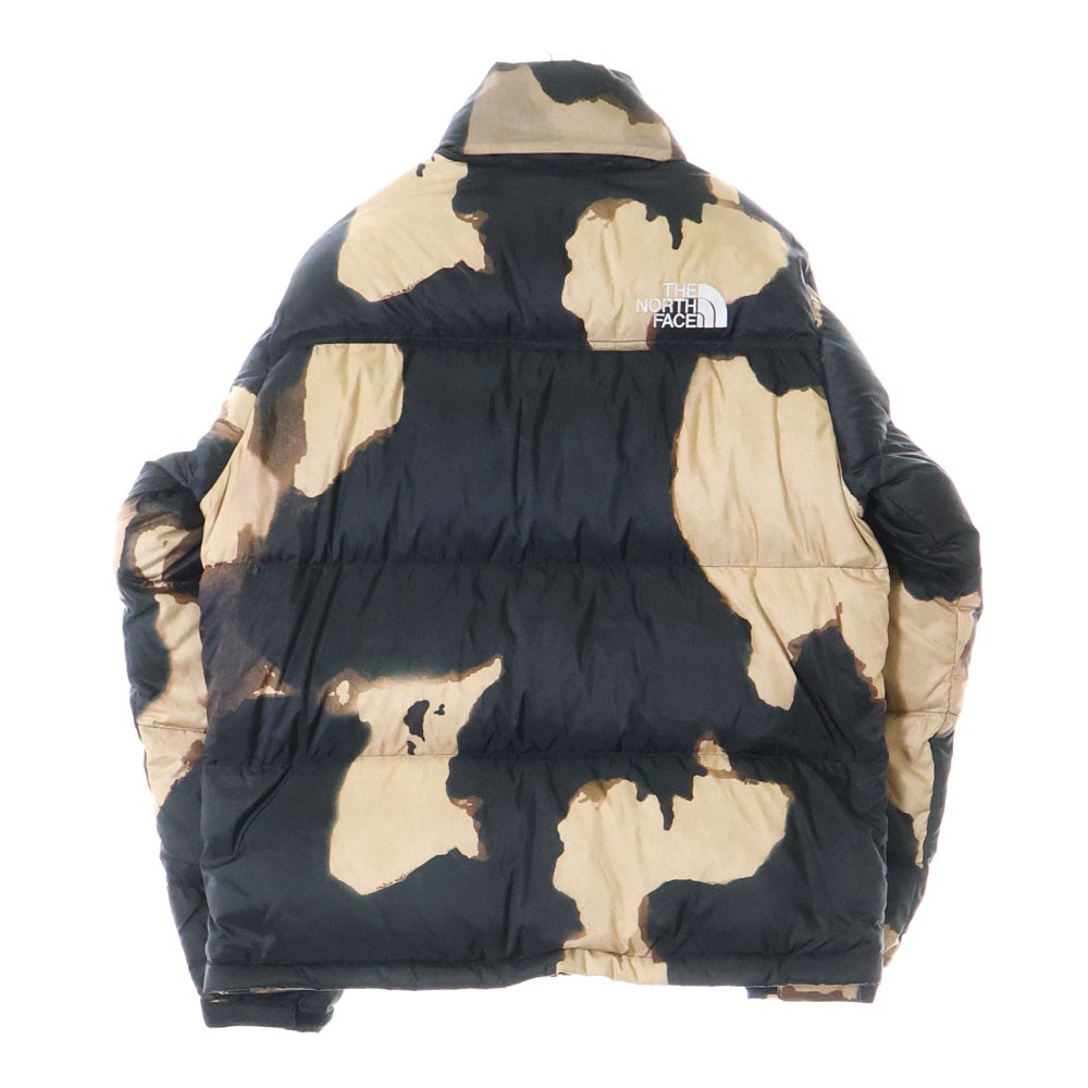 SUPREME(シュプリーム) 21AW ×THE NORTH FACE Bleached Denim Print Nuptse Jacket ND52100I ノースフェイス ブリーチデニムプリントヌプシダウンジャケット ブラック/ブラウン