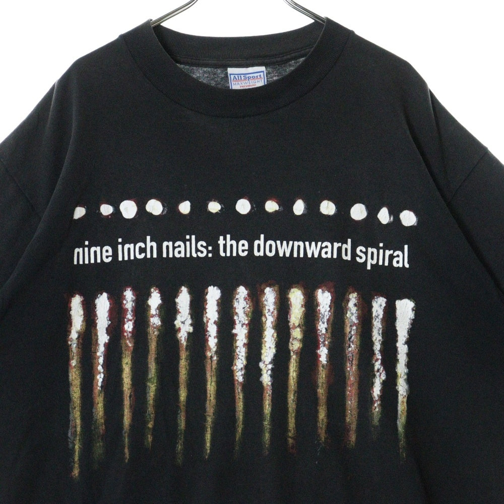VINTAGE(ヴィンテージ) NINE INCH NAILS THE DOWNWARD SPIRAL ナインインチネイルズ ダウンワードスパイラル 半袖Tシャツ バンT ブラック