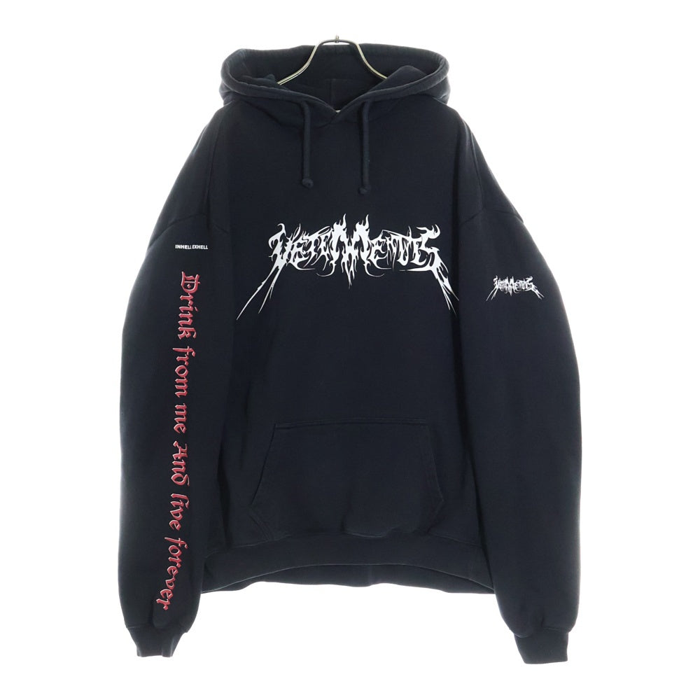 VETEMENTS(ヴェトモン) 16AW Total Fucking Darkness Hoodie トータルファッキンダークネスプルオーバーパーカー ブラック MH17TP17