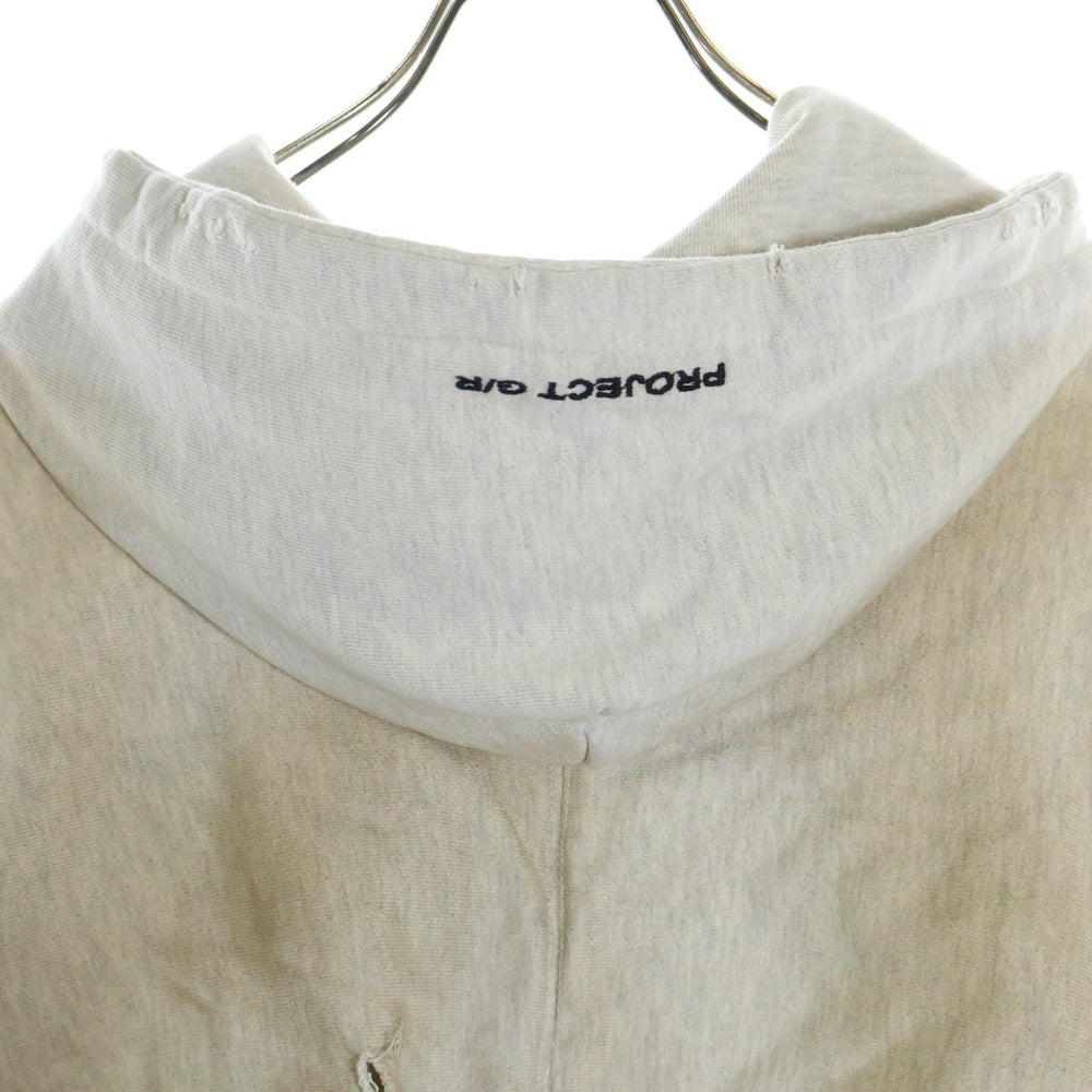 PROJECT G/R(プロジェクトジーアール) 24AW ARMY プリントダメージ加工 スウェットジップパーカー グレー