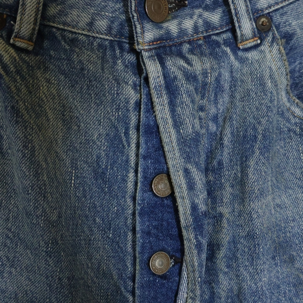 SAINT MICHAEL(セントマイケル) 24SS DENIM SHORTS DAMAGE デニムショートパンツ ショーツ ダメージ加工 インディゴ SM-YS8-0000-054