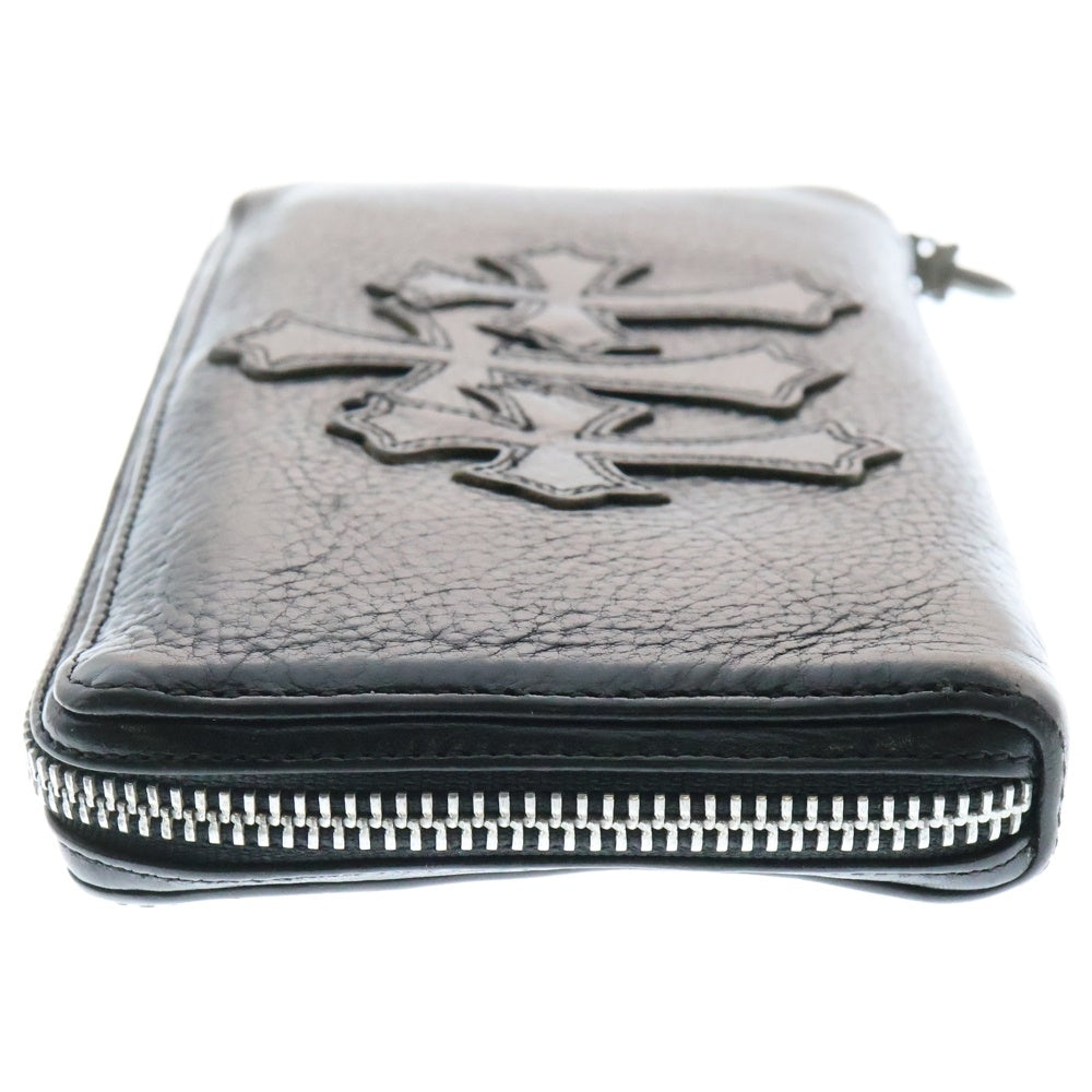 CHROME HEARTS(クロムハーツ) REC F ZIP 3セメタリー クロスパッチ ラウンドファスナーウォレット 長財布 ブラック BCA368