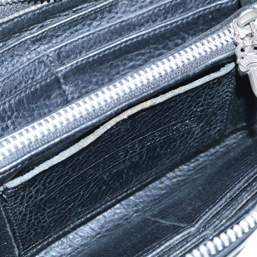 CHROME HEARTS(クロムハーツ) REC F ZIP 3セメタリー クロスパッチ ラウンドファスナーウォレット 長財布 ブラック BCA368