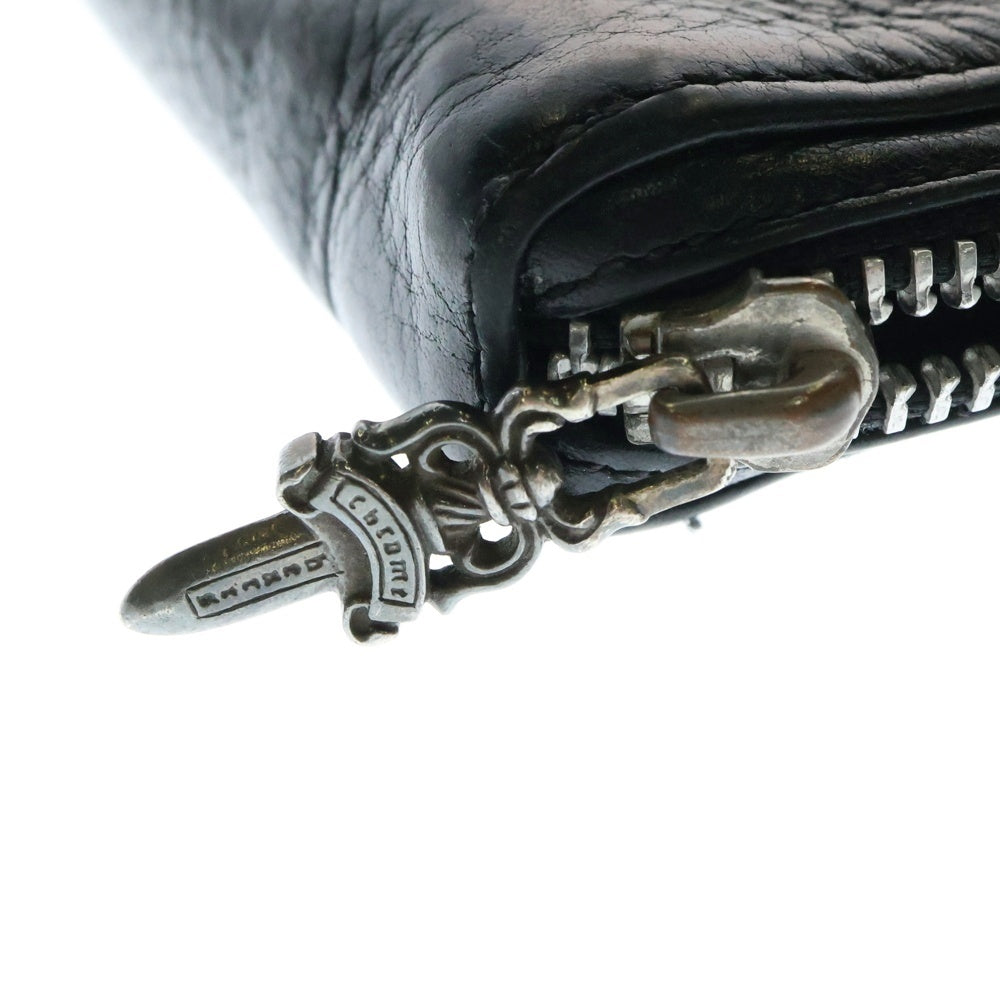 CHROME HEARTS(クロムハーツ) REC F ZIP 3セメタリー クロスパッチ ラウンドファスナーウォレット 長財布 ブラック BCA368
