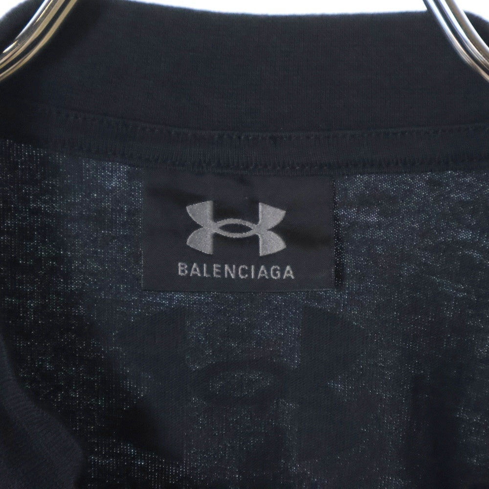 BALENCIAGA(バレンシアガ) ×UNDER ARMOUR アンダーアーマー プリント半袖Tシャツ カットソー ブラック 764235 TSVL1