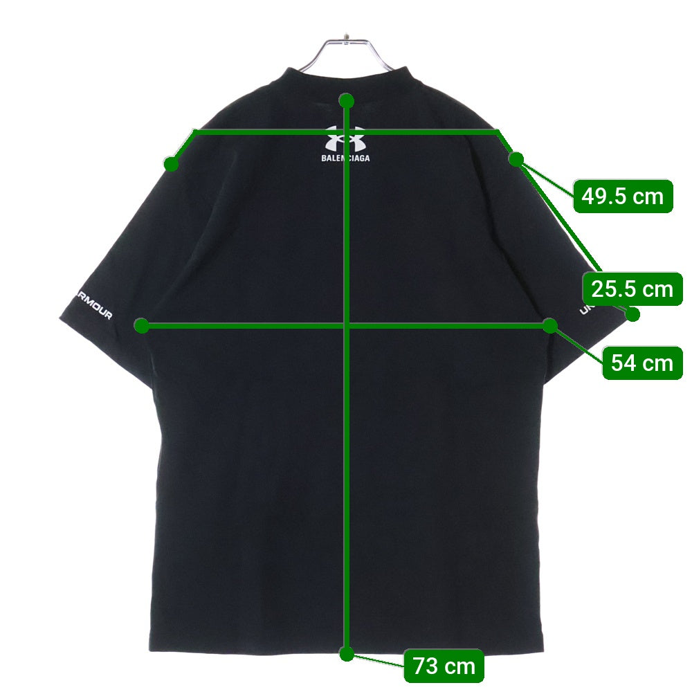 BALENCIAGA(バレンシアガ) ×UNDER ARMOUR アンダーアーマー プリント半袖Tシャツ カットソー ブラック 764235 TSVL1