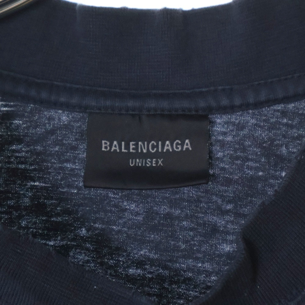 BALENCIAGA(バレンシアガ) Medium Fit T Shirtダメージ加工 半袖Tシャツ ブラック 764235 TSVD5
