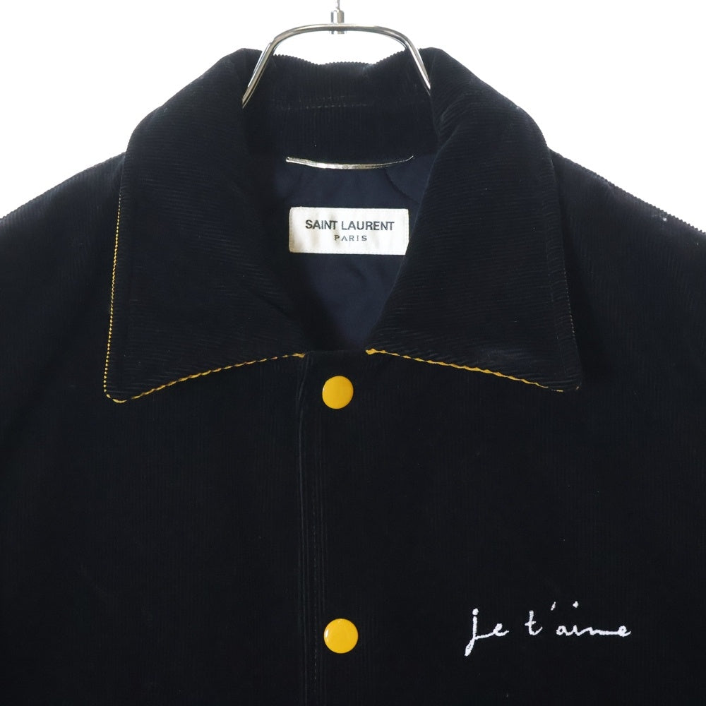 SAINT LAURENT PARIS(サンローランパリ) 17AW TEDDY JACKET テディジャケット コーデュロイスタジアムジャンパー ブラック 485686 Y006R