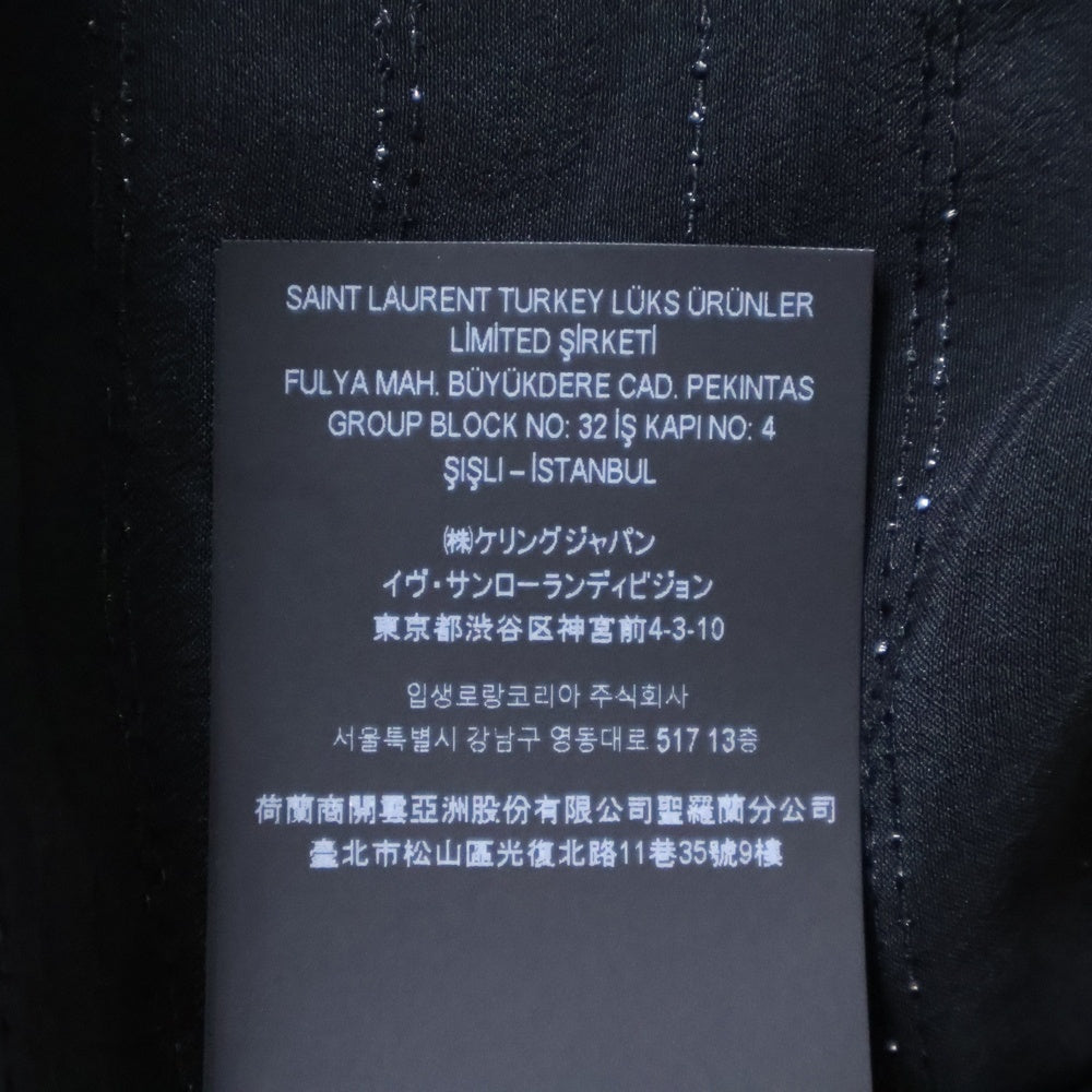 SAINT LAURENT PARIS(サンローランパリ) ストライプ シルク長袖シャツ ブラック 749174 Y1H51