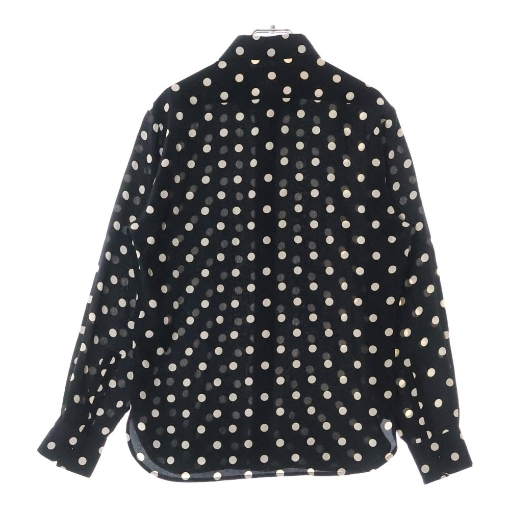 SAINT LAURENT PARIS(サンローランパリ) 16SS ポルカドット長袖シャツ ブラック/クリーム 376916 Y779J