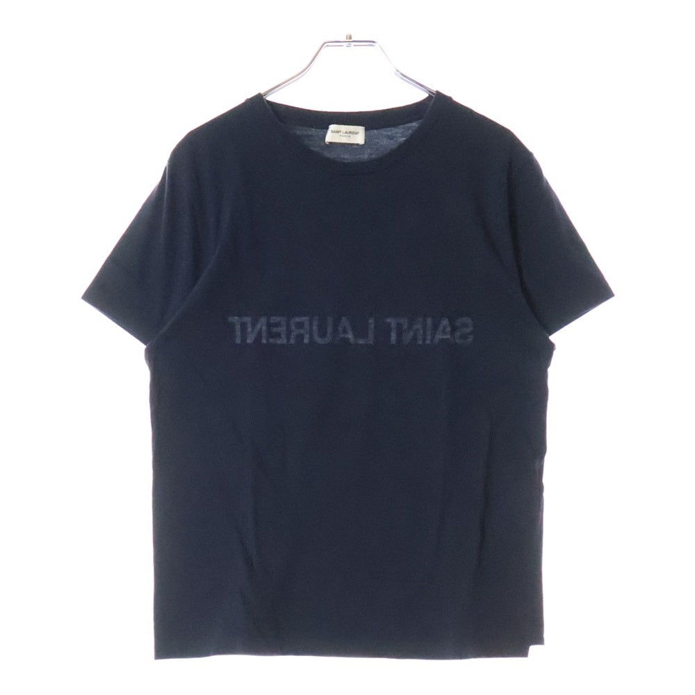 SAINT LAURENT PARIS(サンローランパリ) Reverse Logo Tee リバースロゴTシャツ 半袖カットソー ネイビー 663278 Y36HE