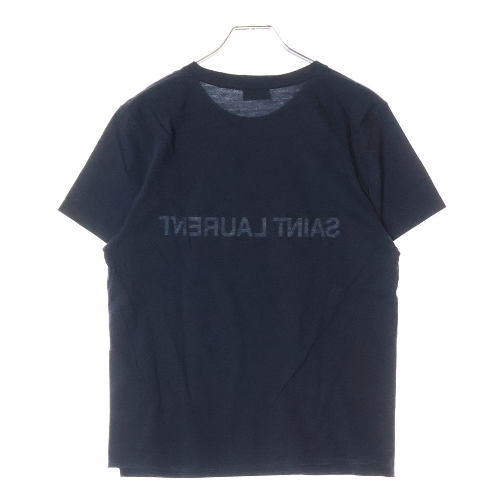 SAINT LAURENT PARIS(サンローランパリ) Reverse Logo Tee リバースロゴTシャツ 半袖カットソー ネイビー 663278 Y36HE