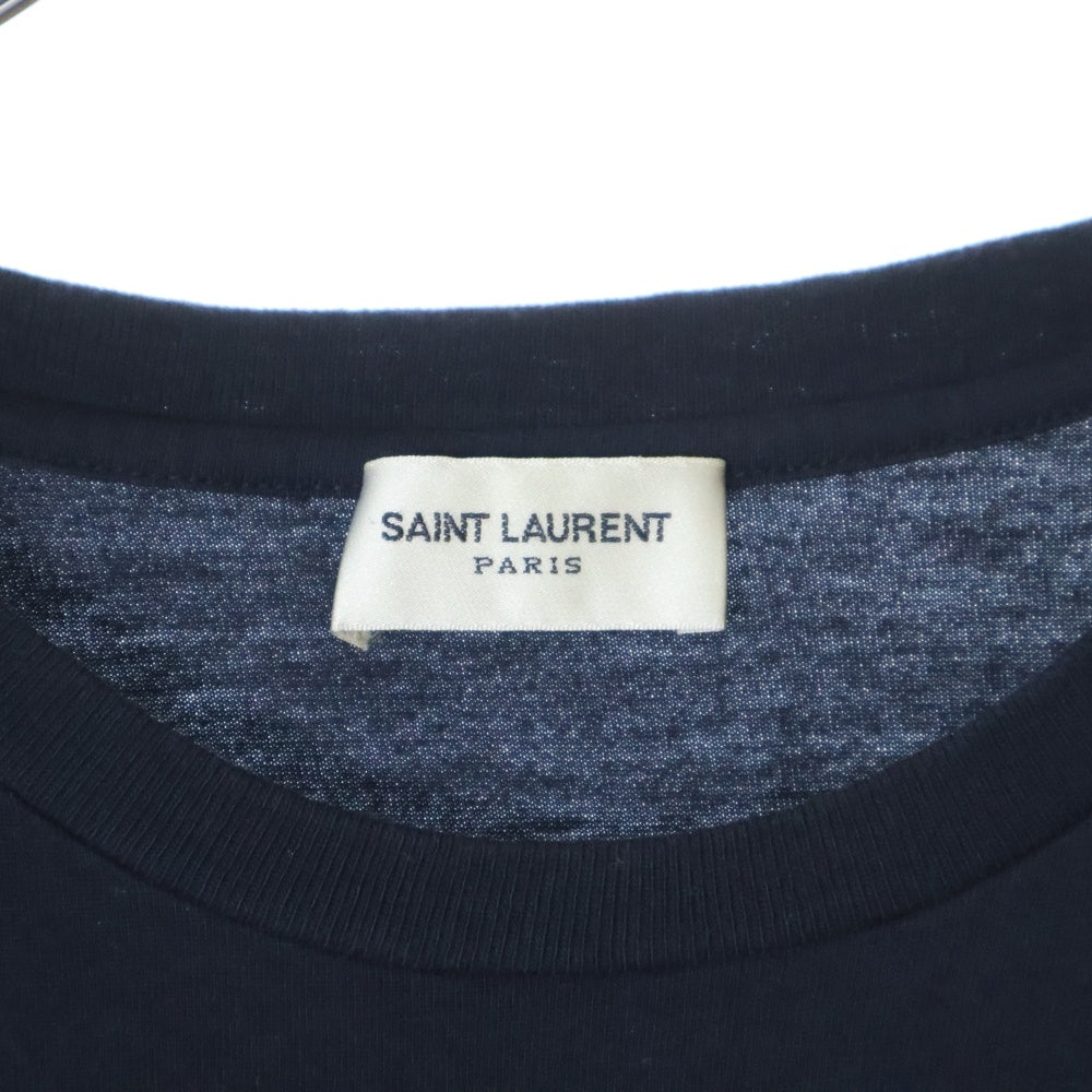 SAINT LAURENT PARIS(サンローランパリ) Reverse Logo Tee リバースロゴTシャツ 半袖カットソー ネイビー 663278 Y36HE