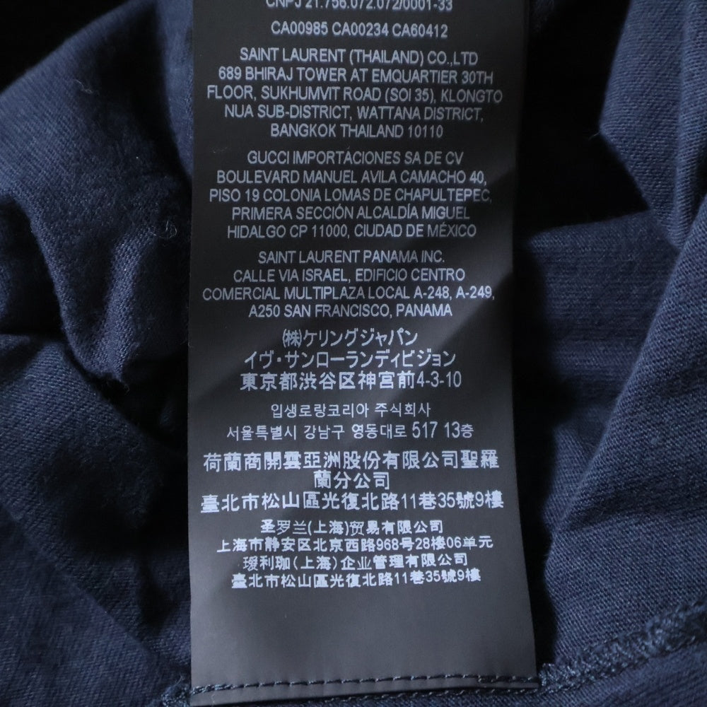 SAINT LAURENT PARIS(サンローランパリ) Reverse Logo Tee リバースロゴTシャツ 半袖カットソー ネイビー 663278 Y36HE