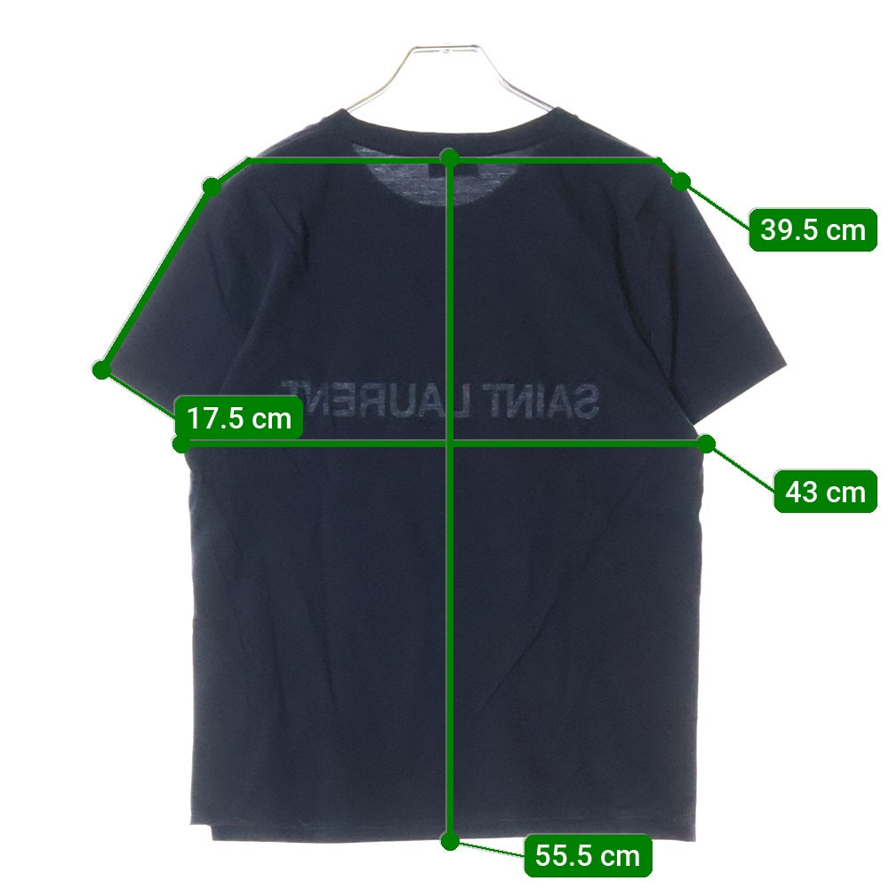 SAINT LAURENT PARIS(サンローランパリ) Reverse Logo Tee リバースロゴTシャツ 半袖カットソー ネイビー 663278 Y36HE