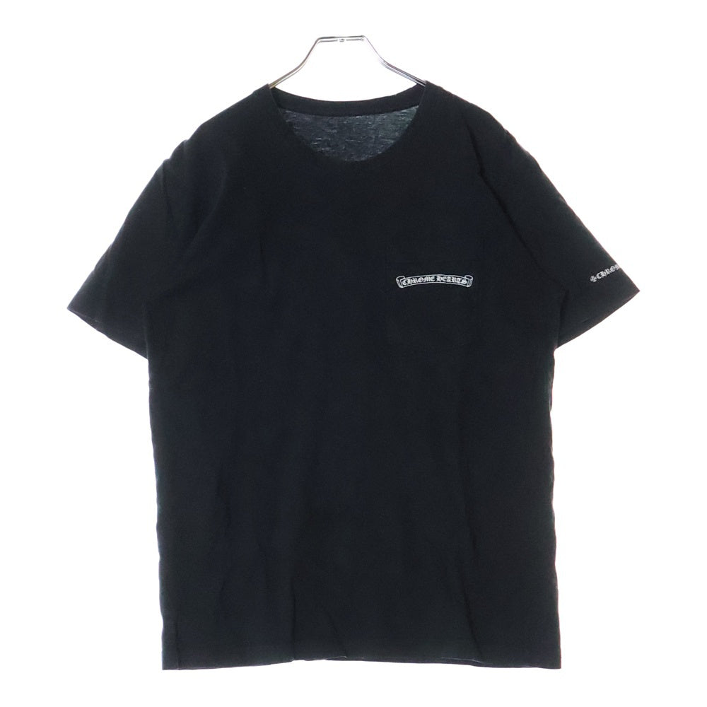 CHROME HEARTS(クロムハーツ) CH T-SHRT スクロールラベルプリント 半袖Tシャツカットソー ブラック