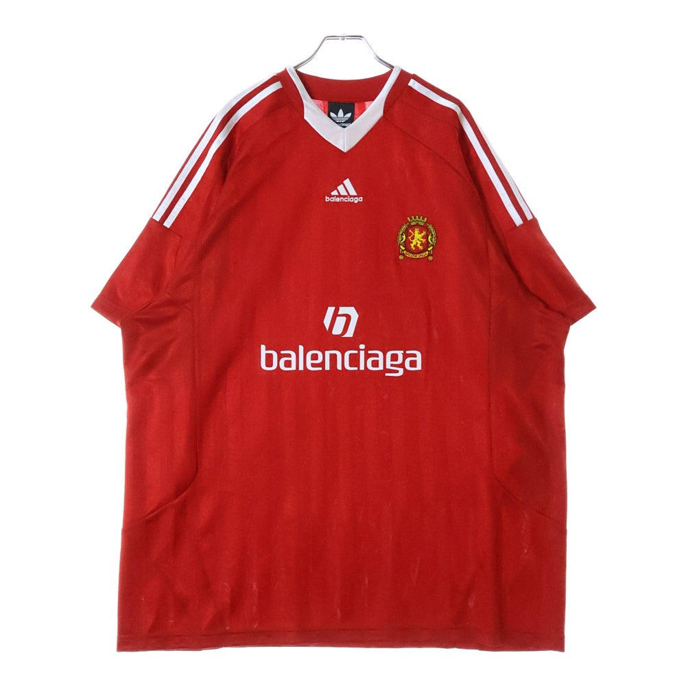 BALENCIAGA(バレンシアガ) 24SS PARIS SOCCER サッカーシリーズテクニカルジャージー 半袖Tシャツ カットソー レッド 723663 TNV13 64000