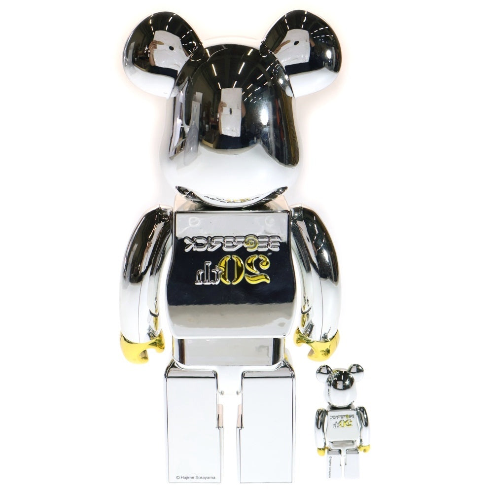 MEDICOM TOY(メディコムトイ) BE@RBRICK 20th Anniversary Model 100% & 400% ベアブリック 20周年アニバーサリーモデル 人形 フィギュア シルバー/ゴールド