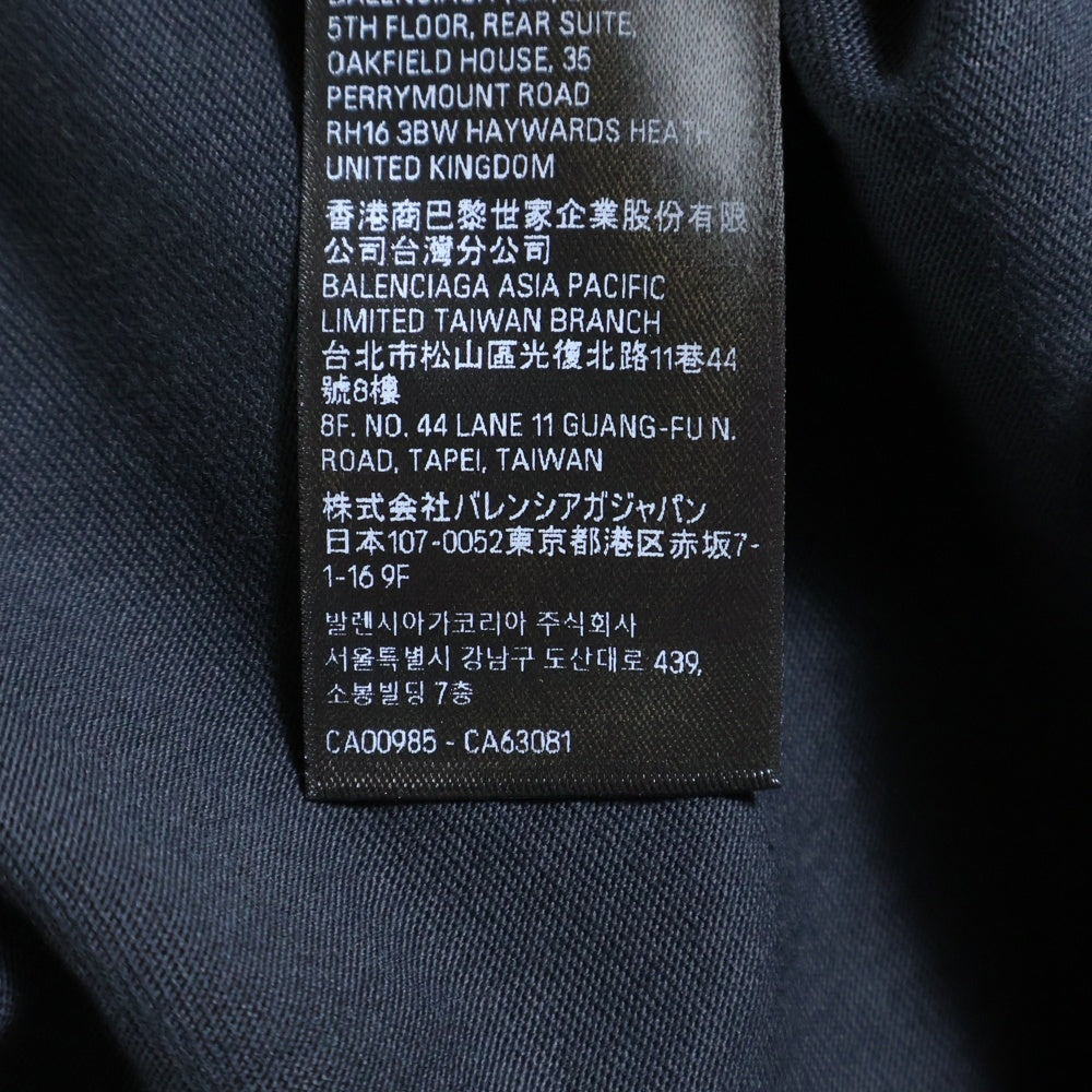 BALENCIAGA(バレンシアガ) 24SS PARIS MOON Double Front USED加工 パリ ムーン オーバーサイズ半袖Tシャツ ブラック 791615 TQVY2