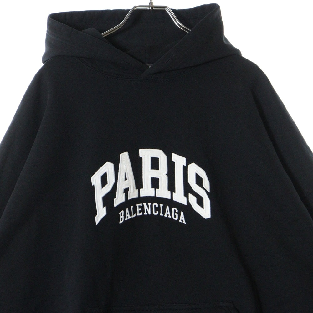 BALENCIAGA(バレンシアガ) 22SS PARIS刺繍プルオーバーパーカー ブラック 674986 TLVL8
