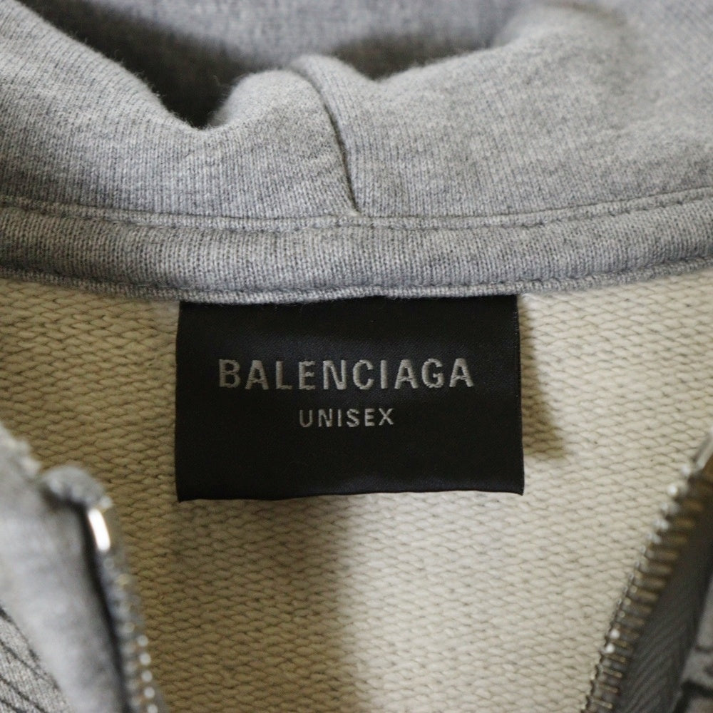 BALENCIAGA(バレンシアガ) 24SS Graffiti Zip Up Hoodie グラフィティ ダメージ加工 ジップアップスウェット フーディー ホワイト 770939 TQVK1