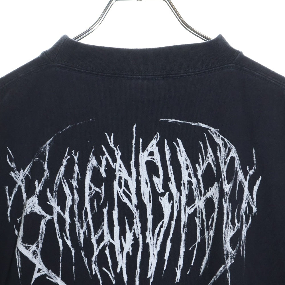BALENCIAGA(バレンシアガ) 24SS ヴィンテージ加工メタルロゴ長袖Tシャツ カットソー ブラック 699191 TPVO3