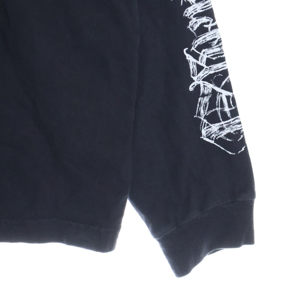 BALENCIAGA(バレンシアガ) 24SS ヴィンテージ加工メタルロゴ長袖Tシャツ カットソー ブラック 699191 TPVO3