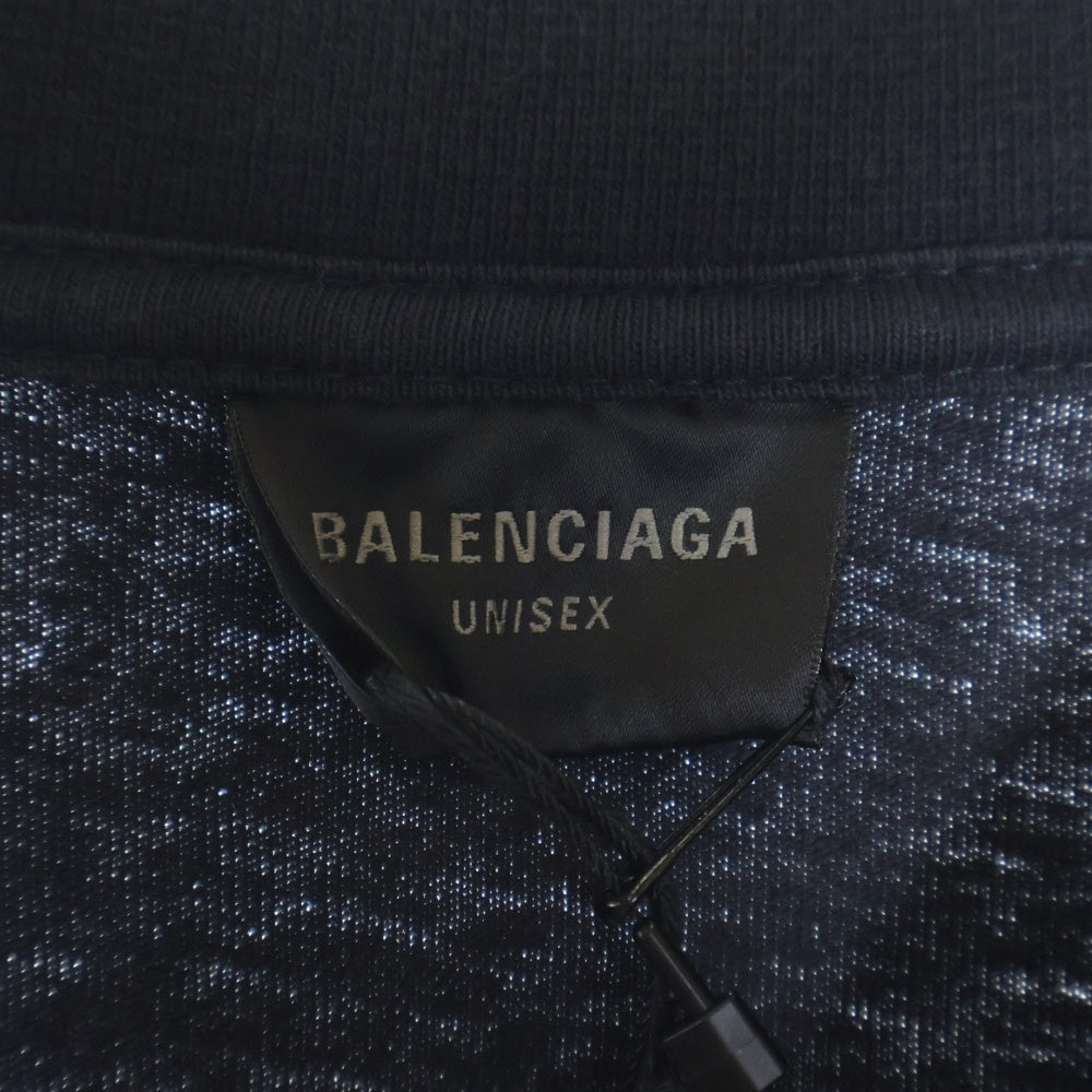 BALENCIAGA(バレンシアガ) 24SS ヴィンテージ加工メタルロゴ長袖Tシャツ カットソー ブラック 699191 TPVO3