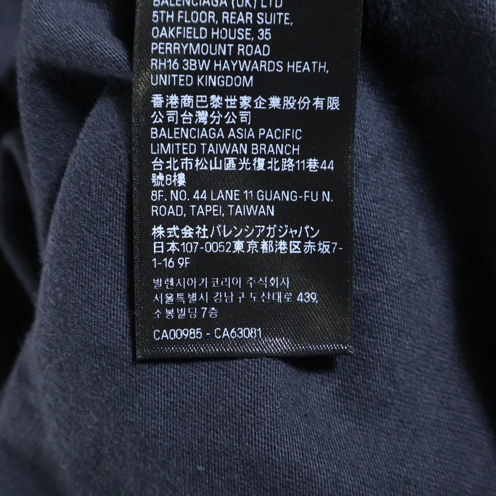 BALENCIAGA(バレンシアガ) 24SS ヴィンテージ加工メタルロゴ長袖Tシャツ カットソー ブラック 699191 TPVO3
