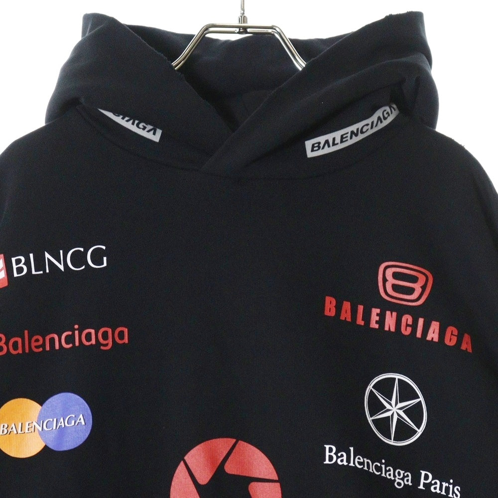 BALENCIAGA(バレンシアガ) 23AW Top League Round Hoodie トップリーグ ラウンド ダメージ加工 プルオーバースウェットパーカー フーディー ブラック 767885 TPVF1