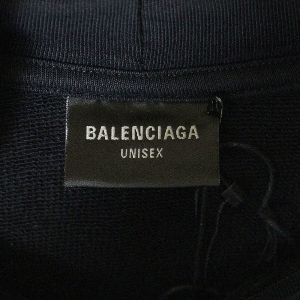 BALENCIAGA(バレンシアガ) 23AW Top League Round Hoodie トップリーグ ラウンド ダメージ加工 プルオーバースウェットパーカー フーディー ブラック 767885 TPVF1