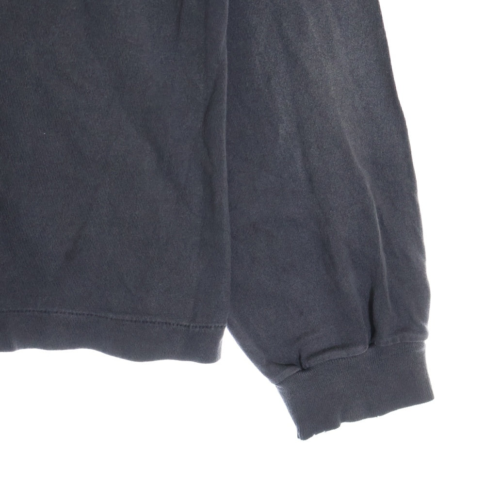 SAINT MICHAEL(セントマイケル) 25SS RAINBOW LS TEE VINTAGE加工 レインボーロゴプリント クルーネック 長袖Tシャツ カットソー ブラック SM-HR8-0000-032
