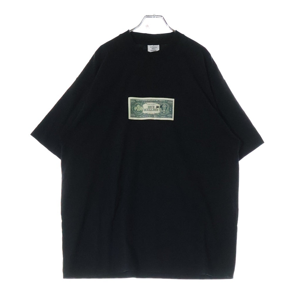 VETEMENTS(ヴェトモン) one in a million tshirt フロントプリント 半袖Tシャツ ブラック UA53TR140B