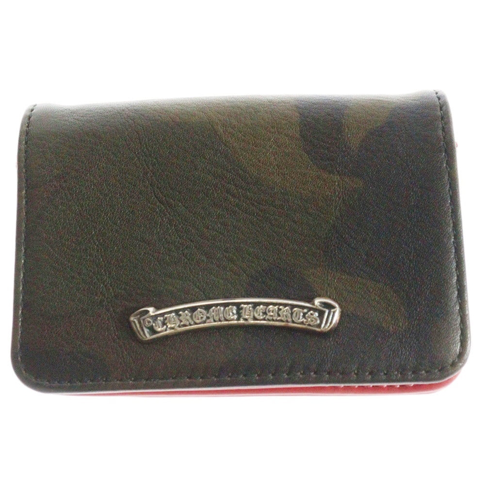 CHROME HEARTS(クロムハーツ) CARD CASEV1 3POKET カードケース ポケット スクロールラベル カモフラージュ柄 カーキ/シルバー