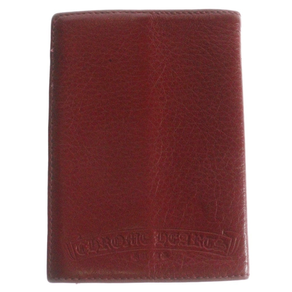 CHROME HEARTS(クロムハーツ) PASS CASE クロスパッチ レザーパスケース カバー レッド