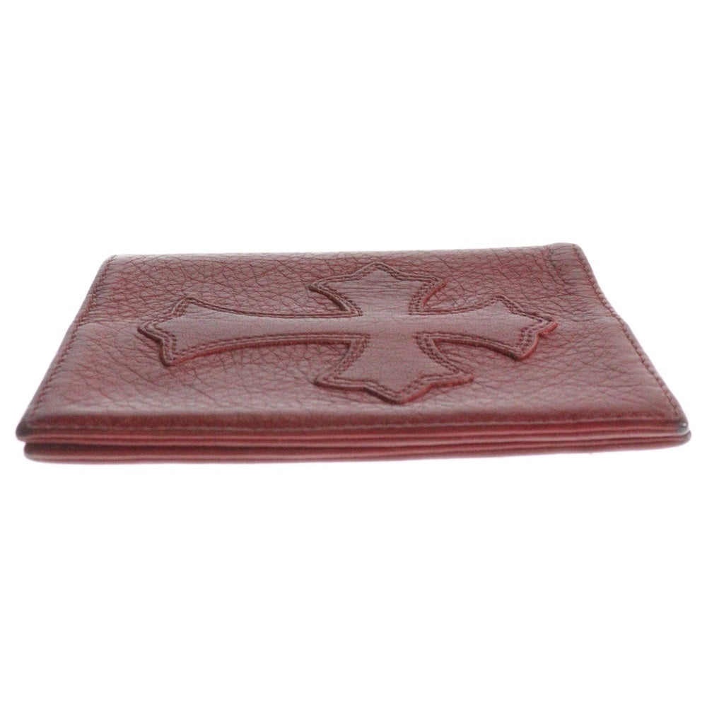 CHROME HEARTS(クロムハーツ) PASS CASE クロスパッチ レザーパスケース カバー レッド
