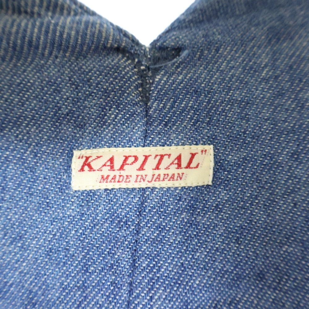 KAPITAL(キャピタル) アシンメトリー デニム地 オーバーオール インディゴ レディース