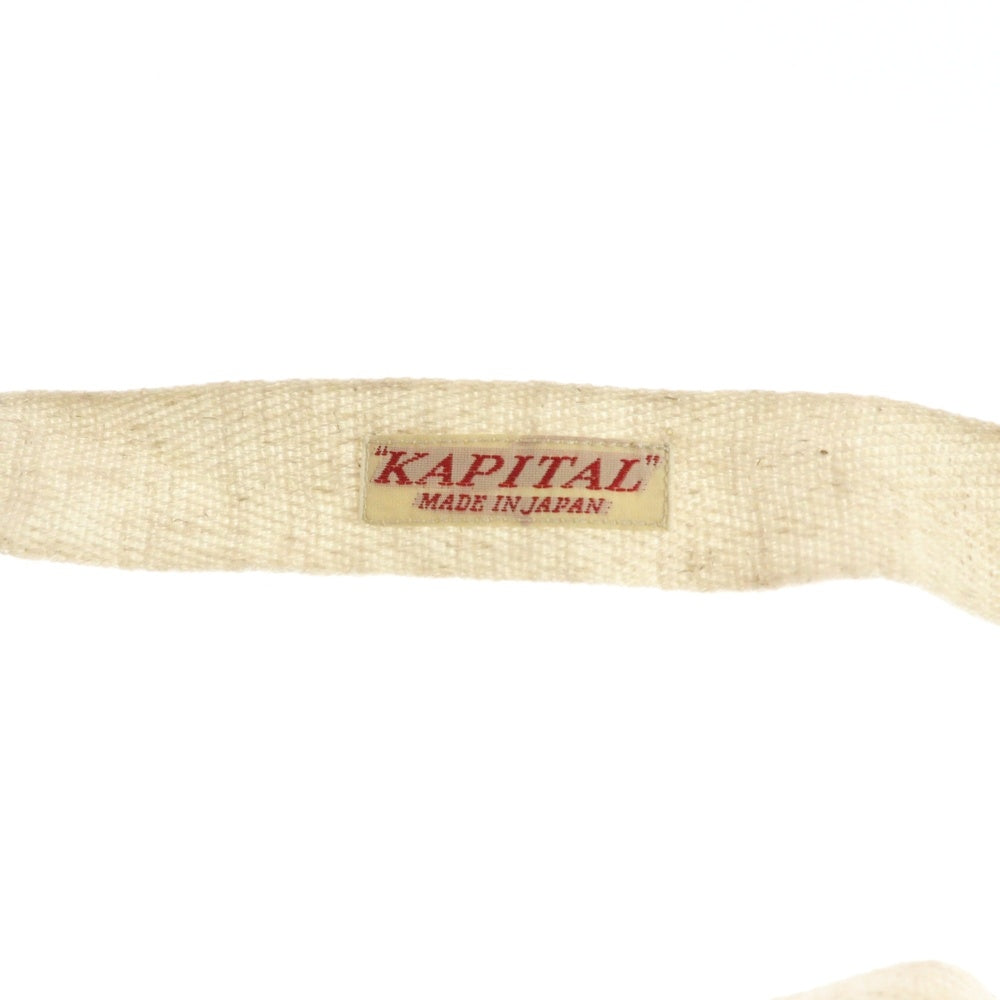 KAPITAL(キャピタル) ノルディック柄 ニット アームウォーマー ベージュ/レッド レディース