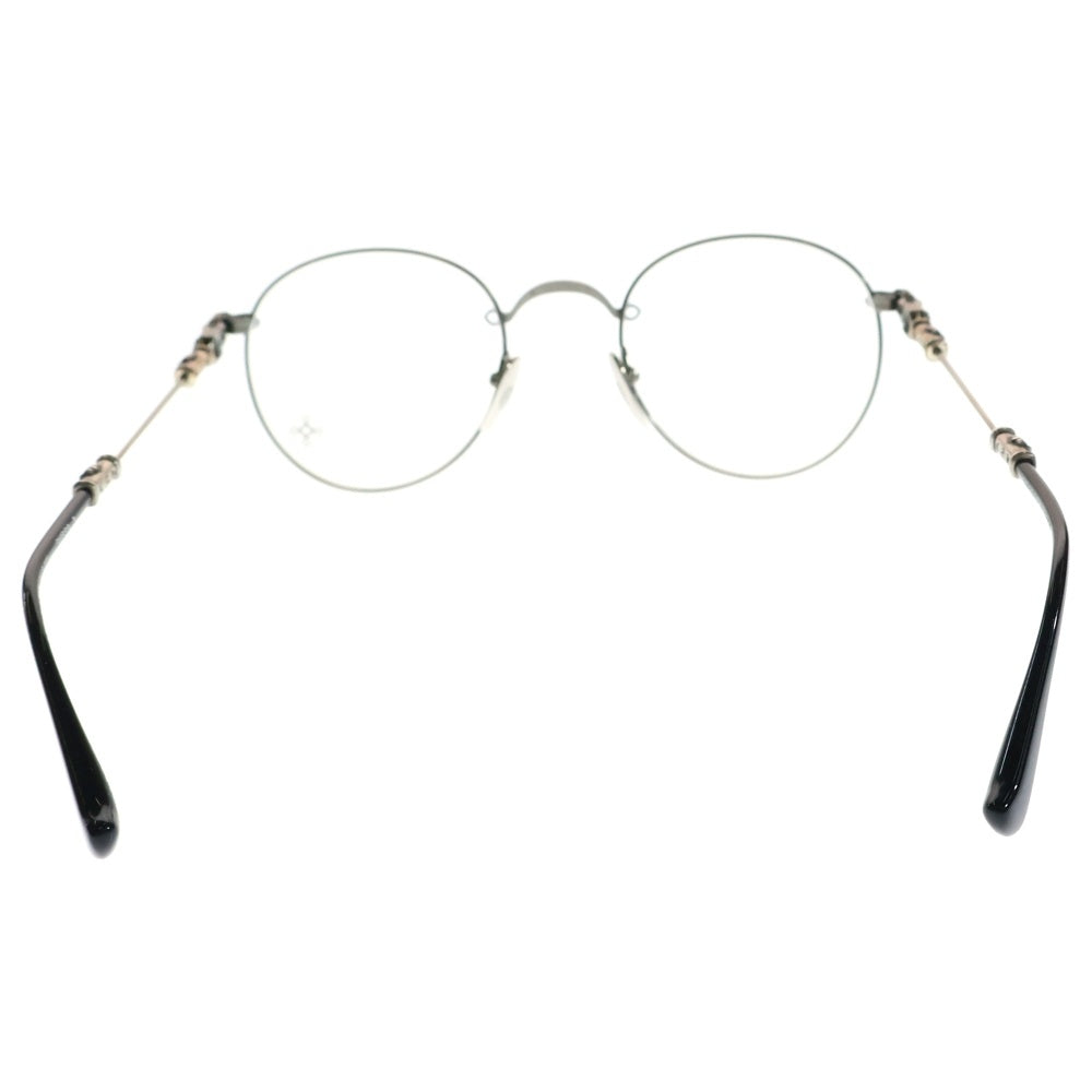 CHROME HEARTS(クロムハーツ) BUBBA-A クロステンプルメタルフレームラウンド眼鏡 シルバー/ブラック