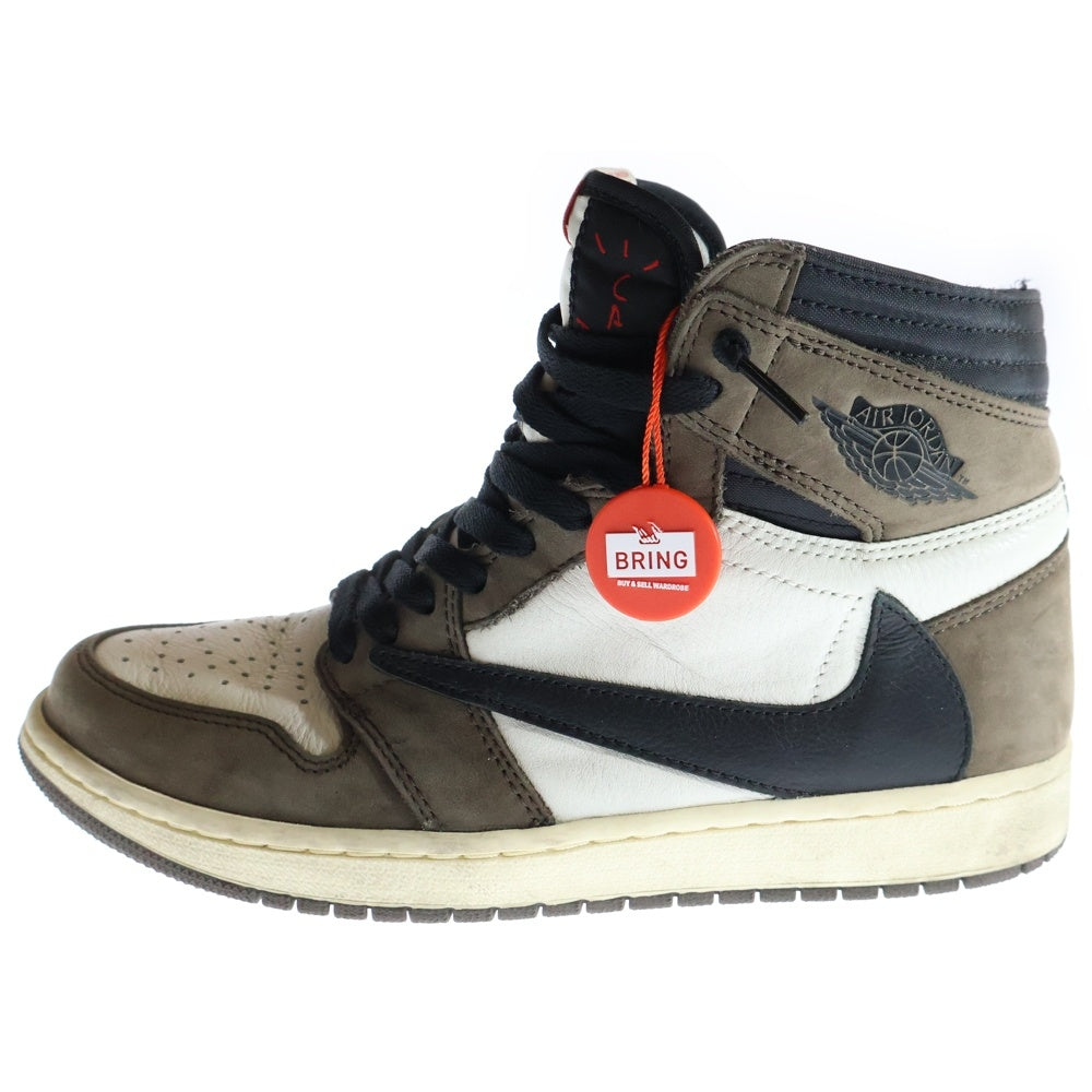 NIKE(ナイキ) ×TRAVIS SCOTT AIR JORDAN 1 RETRO HIGH OG TS SP CD4487-100 トラヴィススコット エアジョーダン1 レトロ ハイカット スニーカー ブラウン US8.T5/26.5cm