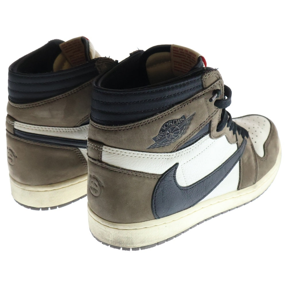 NIKE(ナイキ) ×TRAVIS SCOTT AIR JORDAN 1 RETRO HIGH OG TS SP CD4487-100 トラヴィススコット エアジョーダン1 レトロ ハイカット スニーカー ブラウン US8.T5/26.5cm
