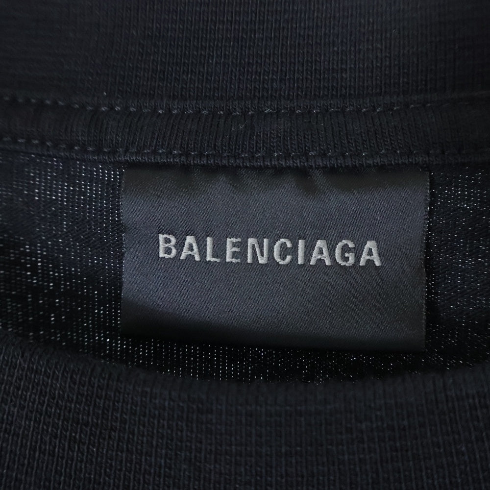 BALENCIAGA(バレンシアガ) バック クリスタルロゴ 半袖Tシャツ カットソー ブラック 641655 TPVP7