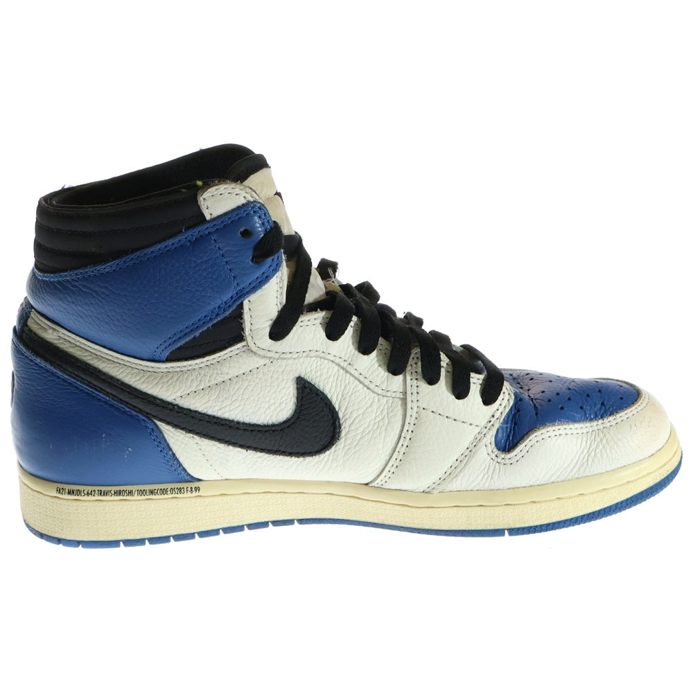NIKE(ナイキ) ×TRAVIS SCOTT ×FRAGMENT AIR JORDAN 1 RETRO HIGH OG SP MILITARY BLUE DH3227-105 トラヴィススコットハイカットスニーカー US9.5/27.5cm
