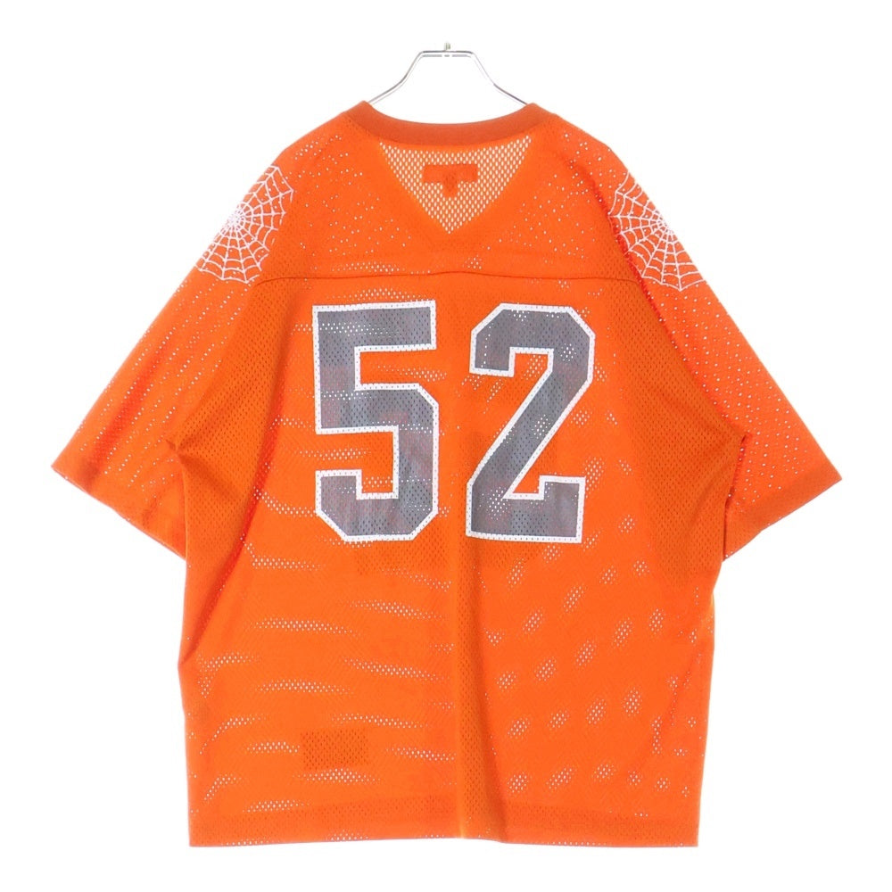 SUPREME(シュプリーム) 24SS Spiderweb Football Jersey スパイダーウェーブフットボールジャージー ゲームシャツ メッシュ半袖シャツ カットソー オレンジ